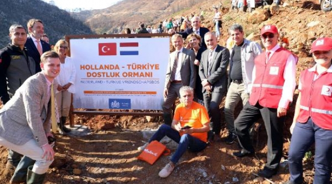 Türkiye-Hollanda iş birliğiyle Marmaris'te ağaçlar toprakla buluştu