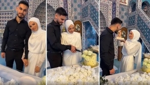 Camide pasta kesip nikah kıydılar