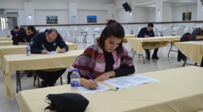 Marmaris'te aday zabıta memurlara temel eğitim sınavında