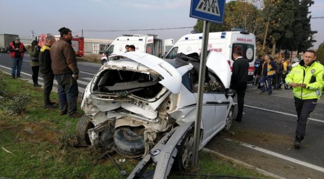 Salihli'de zincirleme kaza: 2'si çocuk, 8 yaralı