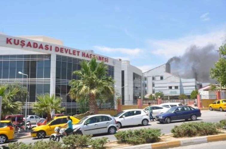 Kuşadası hastanesinde yangın paniği