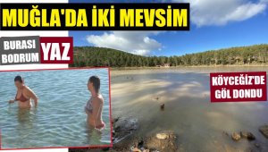 Muğla'da Gökçeova Göleti buz tuttu
