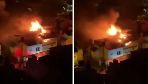 Torbalı'da evin üzerine yıldırım düştü