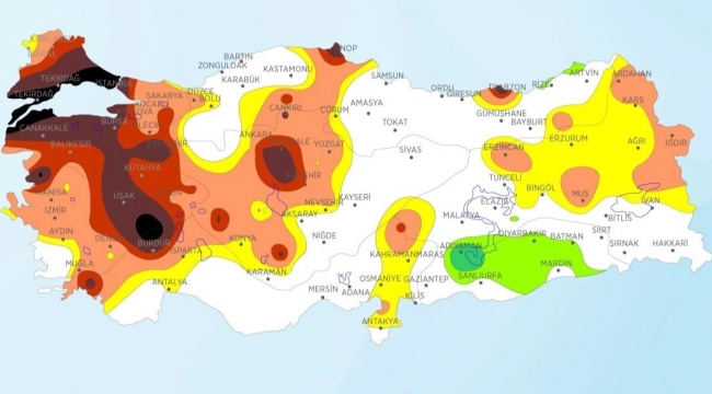 Türkiye'nin kuraklık haritası