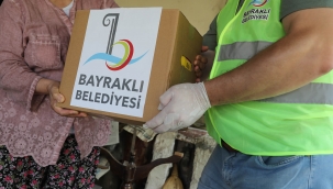Bayraklı Belediyesi'nden ailelere kış desteği! Erzak paketi