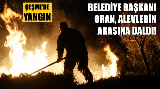 Belediye Başkanı yangına böyle müdahale etti