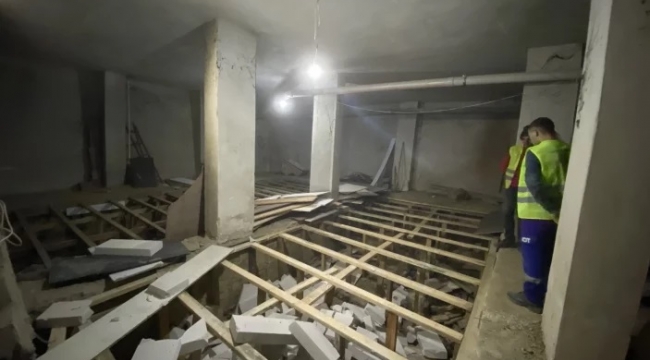 Binanın zemin katında 1.5 metre kaçak kat!