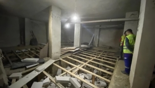 Binanın zemin katında 1.5 metre kaçak kat!