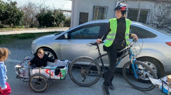 Bisikletiyle yardıma koştu