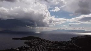 Bodrum'da aynı saatte hortum, dolu ve sağanak