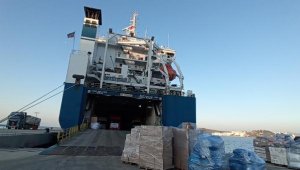 Bodrum'dan kuru yük gemisiyle ihtiyaç malzemesi gönderildi