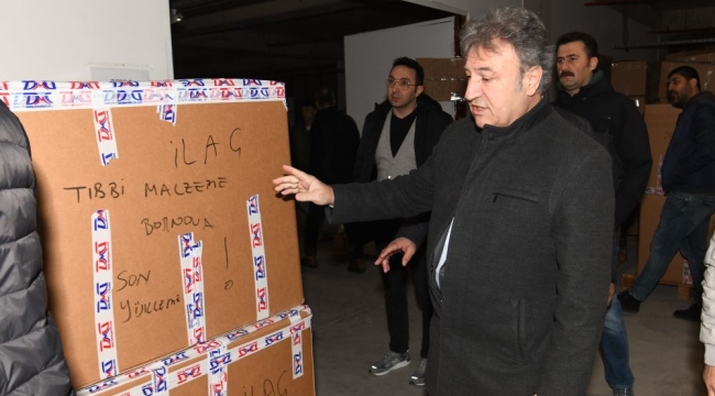 Bornova Belediyesi ve İş dünyasından tıbbi yardım malzemesi