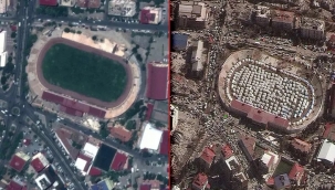 Deprem felaketinin uydudan görüntüleri