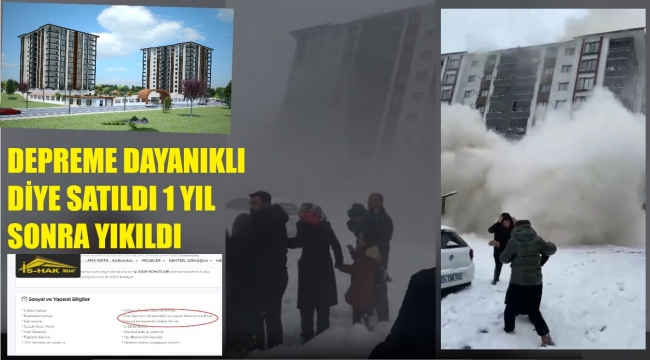 Depreme dayanıklı diye yapılan konutlar yıkıldı