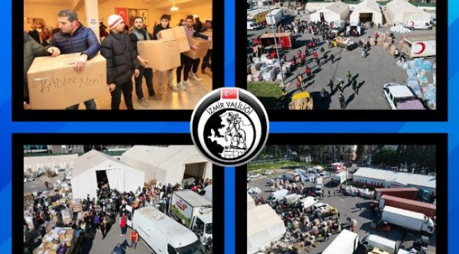 İzmir'den deprem bölgesine 185 TIR insani yardım gönderildi