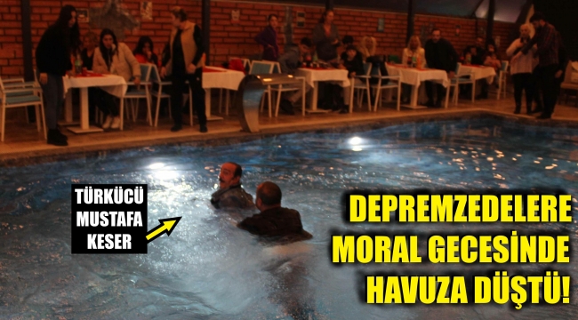 Türkücü Mustafa Keser havuza düştü