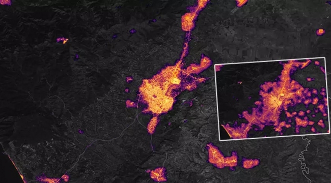 Uzaydan depremin etkisi böyle görüntülendi