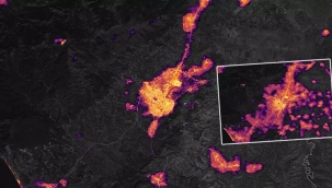 Uzaydan depremin etkisi böyle görüntülendi