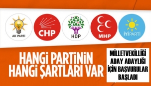 Aday adaylığı için partilerin istediği şartlar