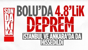 Bolu'da 4.8 büyüklüğündeki deprem