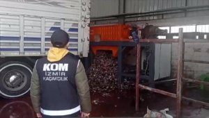 İzmir'de ele geçirilen 27 ton sahte ürün imha edildi
