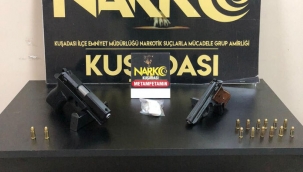 Kuşadası'nda şüpheli kişide tabanca ve uyuşturucu