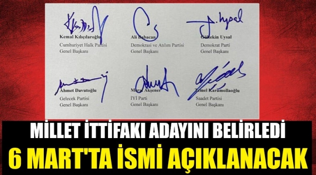 Milleti İttifakı Cumhurbaşkanı adayını belirledi