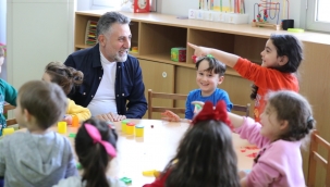 Başkan Sandal'dan anaokullarına ziyaret! Çocuklarla kutlama