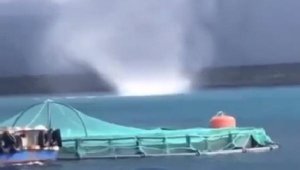 Çeşme açıklarında hortum kamerada