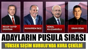 Cumhurbaşkanı adaylarının pusula sırası için kura çekildi