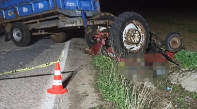 Devrilen traktörün altında kalıp öldü