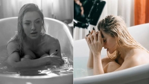 Hadise küvet pozlarının kamera arkasını paylaştı