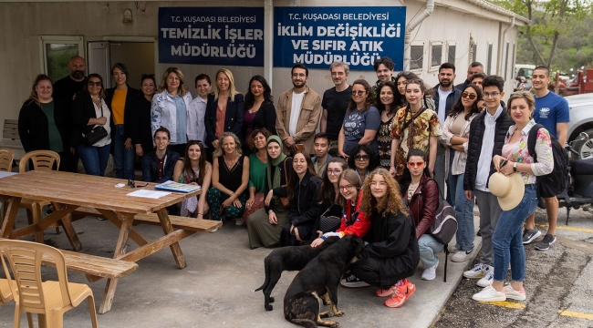 Yabancı öğrenciler Kuşadası'nda geri dönüşümle ilgili bilgi aldı