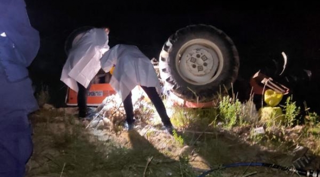 Dere yatağına yuvarlanan traktörün sürücüsü öldü