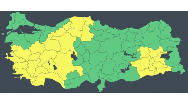 İzmir dahil 28 şehir için sarı kod