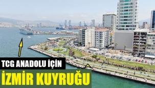 İzmir'de TCG Anadolu gemisi için 1.5 km kuyruk
