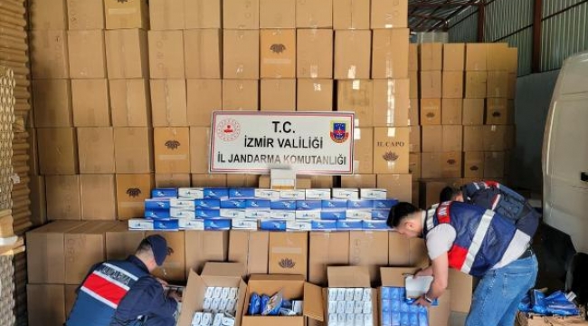 İzmir'de 34 milyon adet makaron ele geçirildi