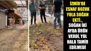 Kemeraltı'nda bozuk yola ekilen soğan çıktı!