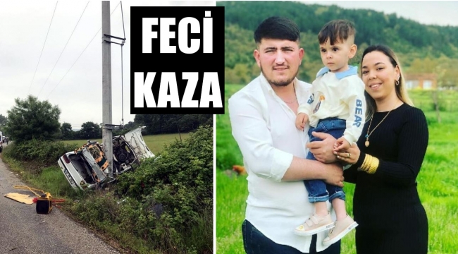 Sürücü yaralı, eşi ve oğlu öldü