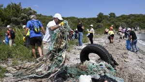 Dilek Yarımadası Milli Parkı'nda kıyı temizliği yapıldı