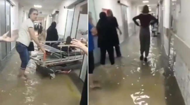 Hastaneyi su bastı