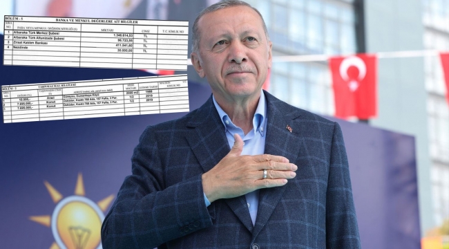 İşte Cumhurbaşkanı Erdoğan'ın mal varlığı