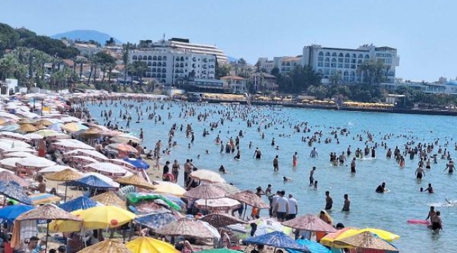 Plajlar tıklım tıklım doldu