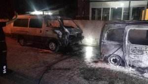 Söke'de park halindeki minibüs ve ticari araç kundaklandı