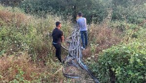 1.7 milyon liralık kablo çalarken yakalandılar