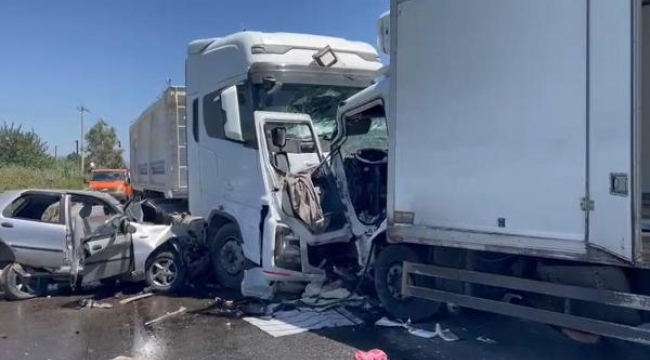 3 aracın karıştığı kazada 1 kişi öldü, 2 kişi yaralandı