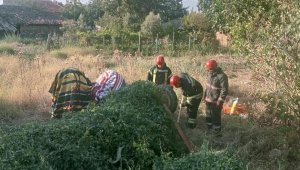 Devrilen traktörünün altında can verdi