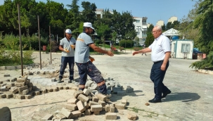 Yeşilyurt'ta geçici pazar alanı hazır! Başkan çalışmaları denetledi