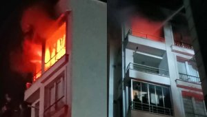 Apartman patlama oldu, ardından yangın çıktı
