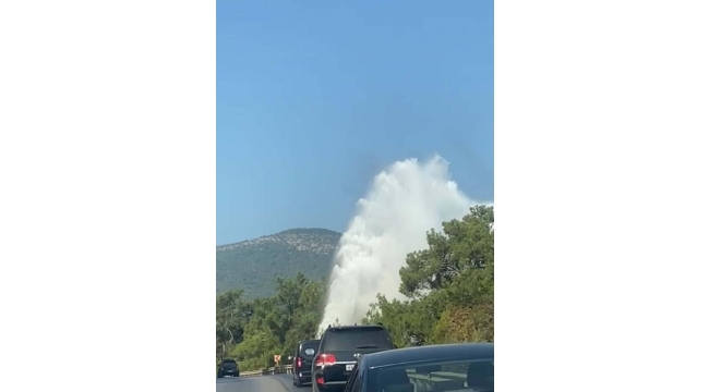 Bodrum'da isale hattında patlama gerçekleşti